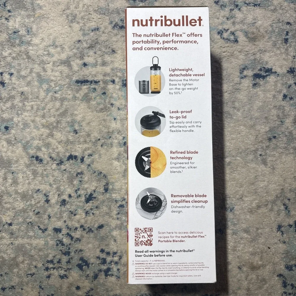 Nutribullet Flex Portable Blender NBPB50200 Gunmetal New Sealed